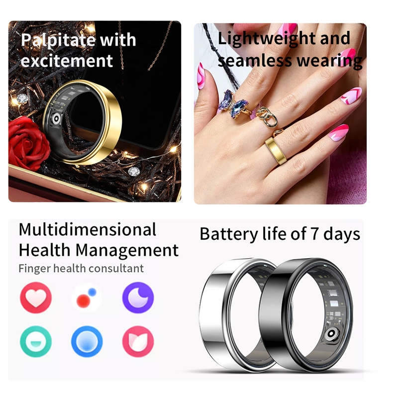 Smart Ring Step Calorie Fitness Monitor - Smart Ring Health Tracker Heart Rate
