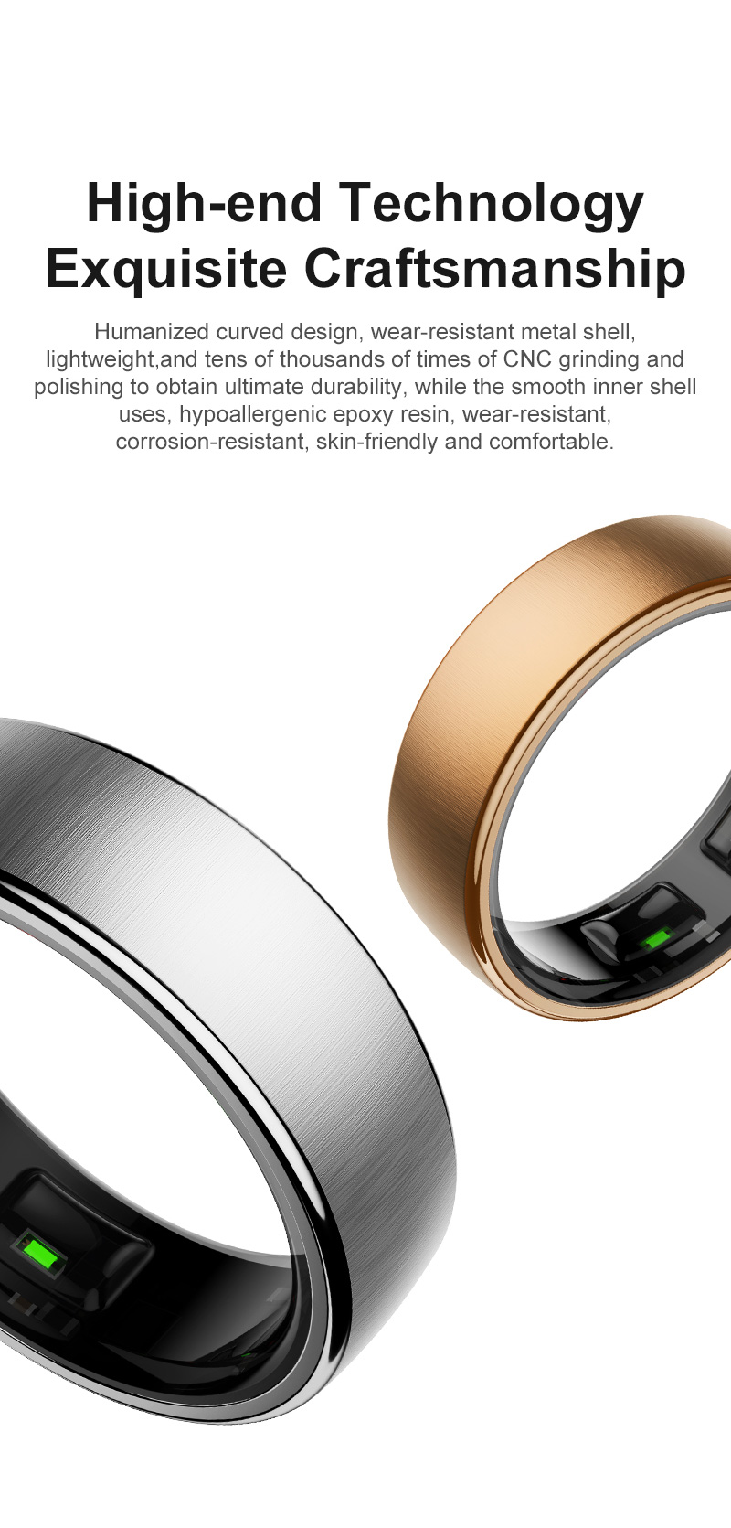 2025 Men Women Smart Ring Heal - đánh giá và giá Smart Ring Blood Oxygen Temperature Sensor