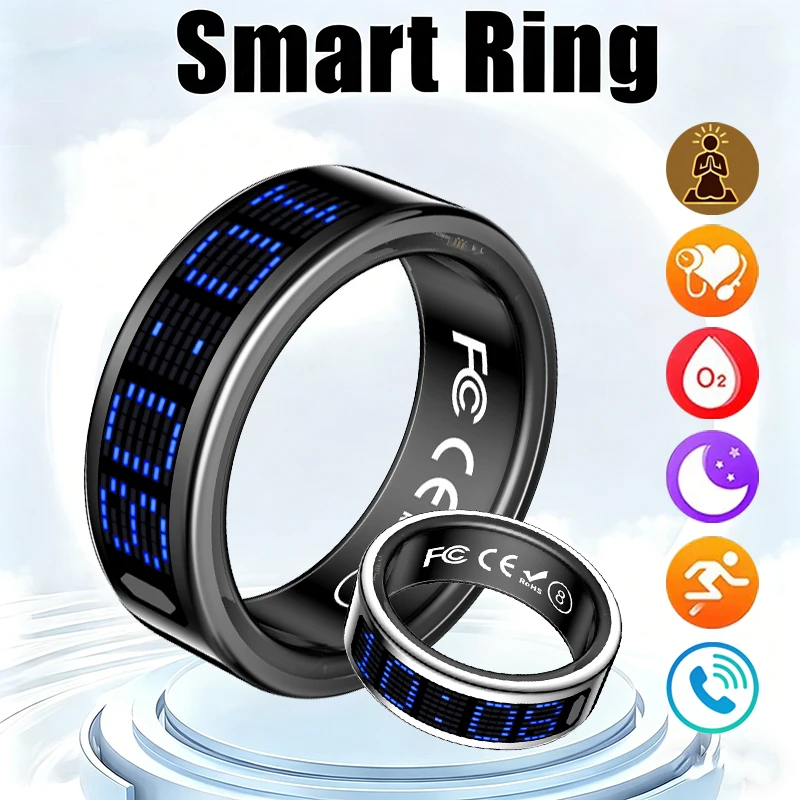 New Smart Ring Blue LED Displa - đánh giá và giá Smart Ring Health Tracker Heart Rate Sleep