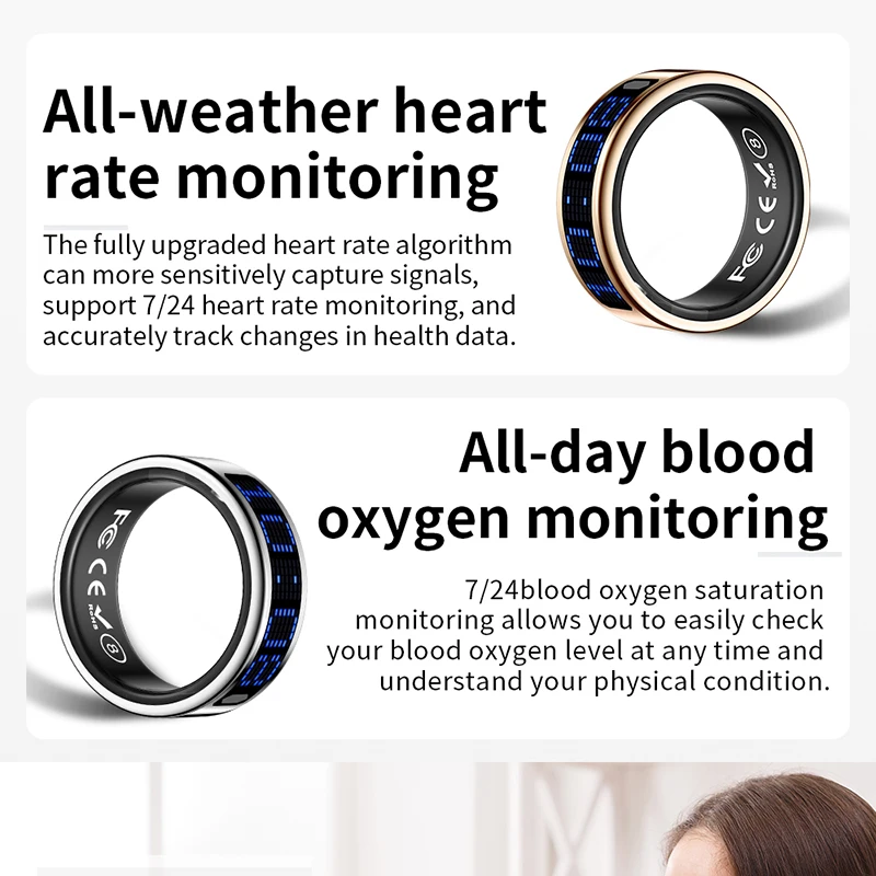 New Smart Ring Blue LED Displa - đánh giá và giá Smart Ring Health Tracker Heart Rate Sleep