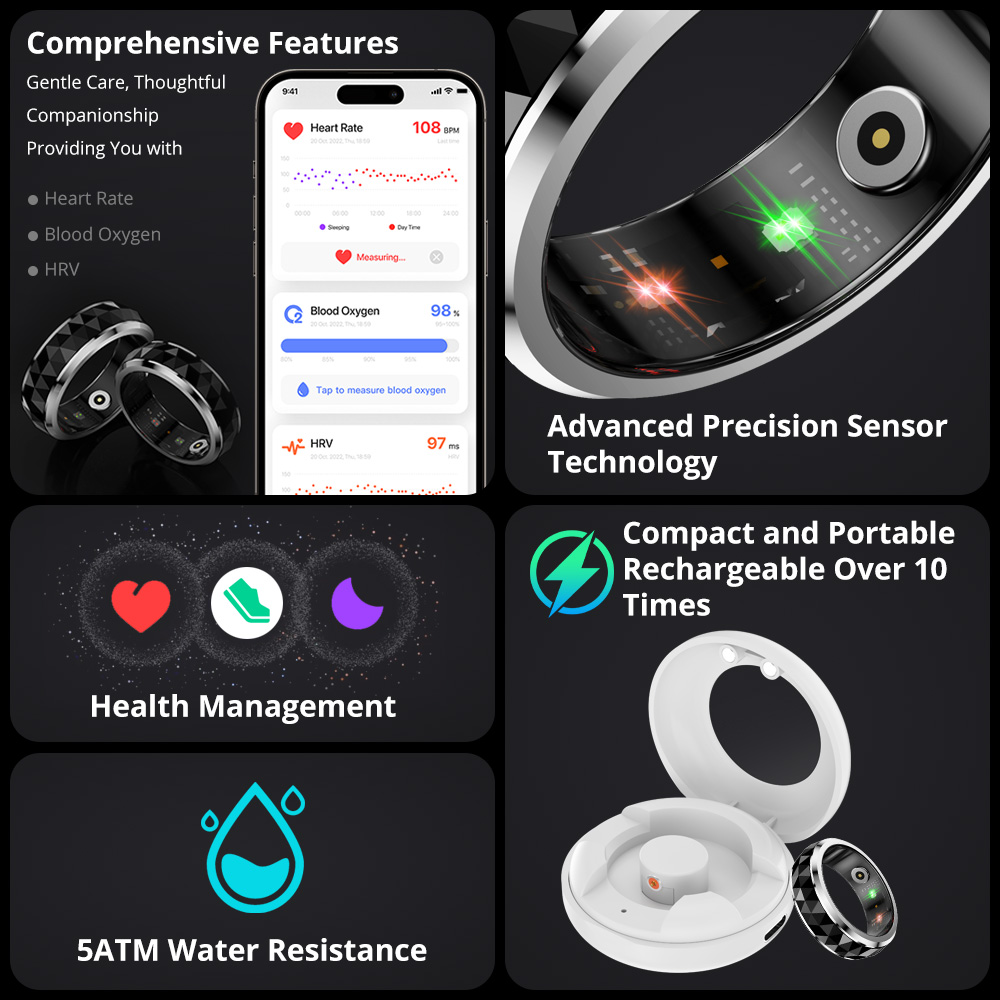 2024 COLMI R11 Smart Ring, Fid - đánh giá và giá Smart Ring Health Tracker Heart Rate Sleep