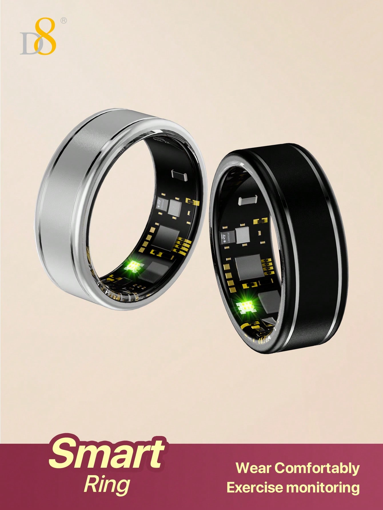 D8 Smart Ring Fitness Tracker  - đánh giá và giá Smart Ring Step Calorie Fitness Monitor