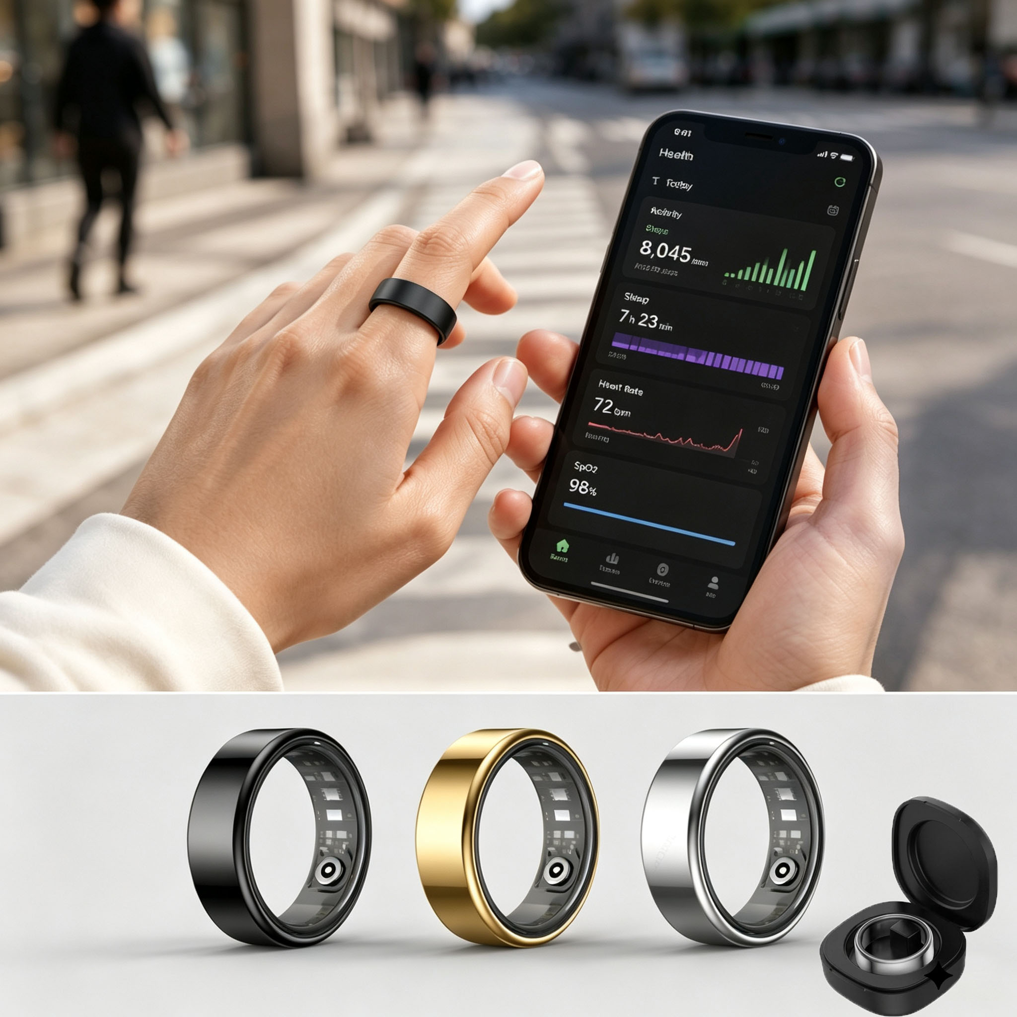 Smart Ring Heart Rate Blood Pr - đánh giá và giá Smart Ring Health Tracker Heart Rate Sleep