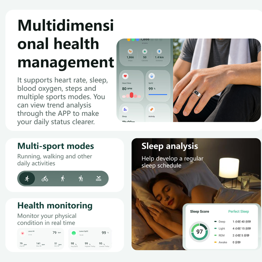 SR116 Voice Recording AI Trans - đánh giá và giá Smart Ring Step Calorie Fitness Monitor