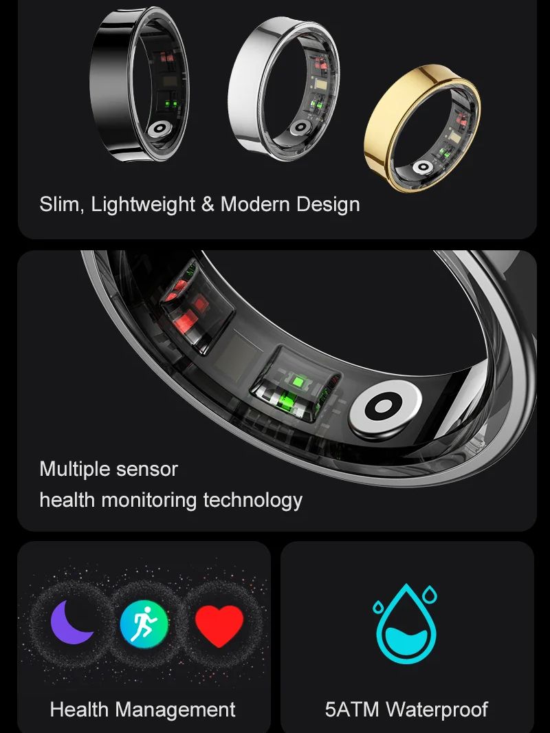 New Smart Ring R09 Health Moni - đánh giá và giá Smart Ring Health Tracker Heart Rate Sleep